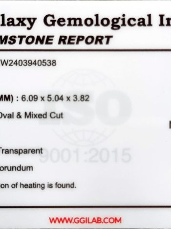 1.01 ct Deep Pink Natural Sapphire Gemstone | Oval Shape | Certified